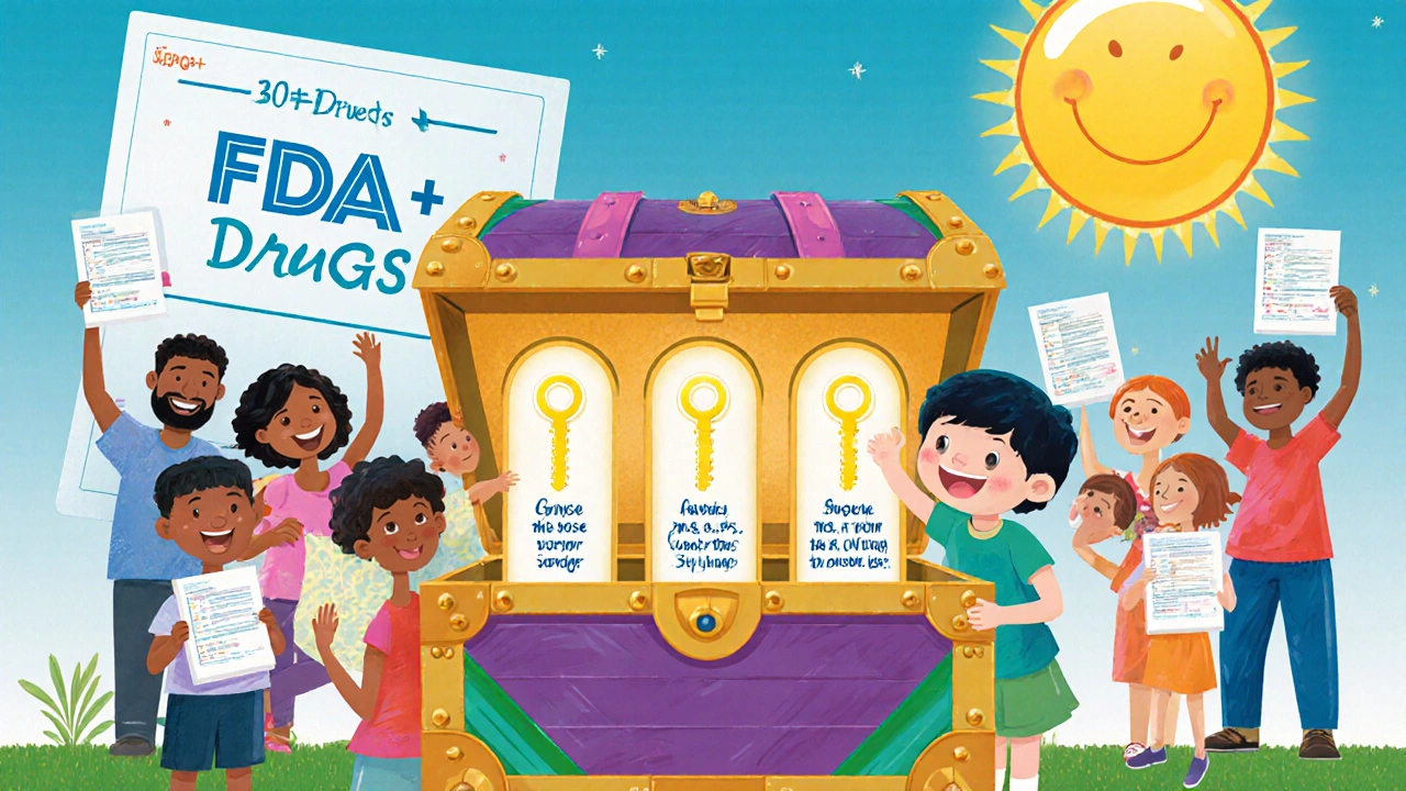 A child opening a genetic test kit that unlocks safe treatment options.