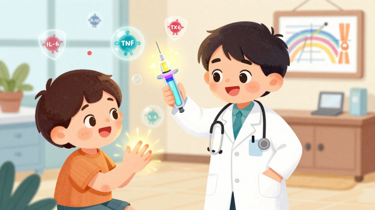 A doctor uses a glowing medicine pen to heal inflamed joints with magical light and protective shields.