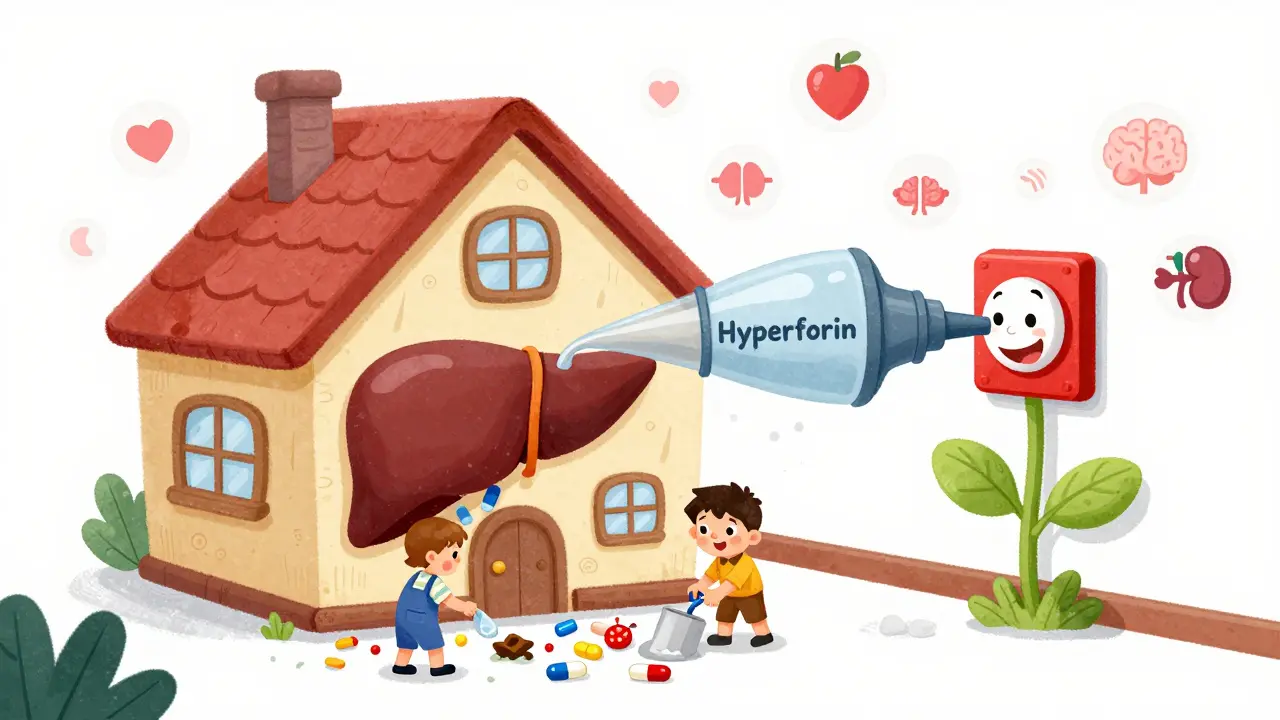 A liver house with workers vacuuming out pills while a plant turns on a danger switch.