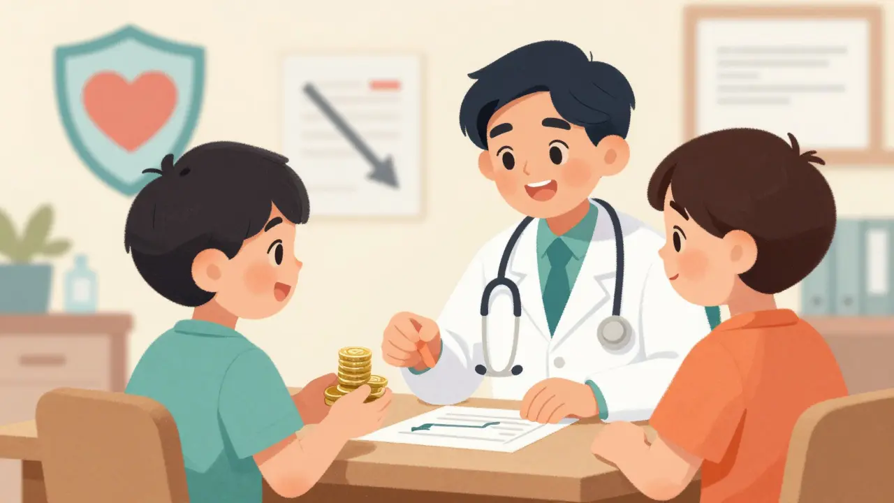 Doctor and patient reviewing affordable medication options