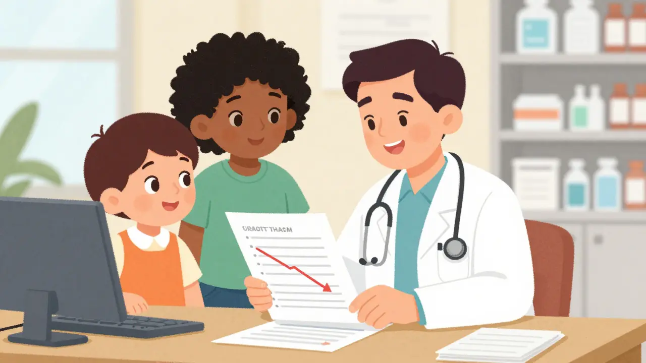 Friendly doctor and pharmacist collaborating in a colorful illustration, highlighting safe management of drug combinations.