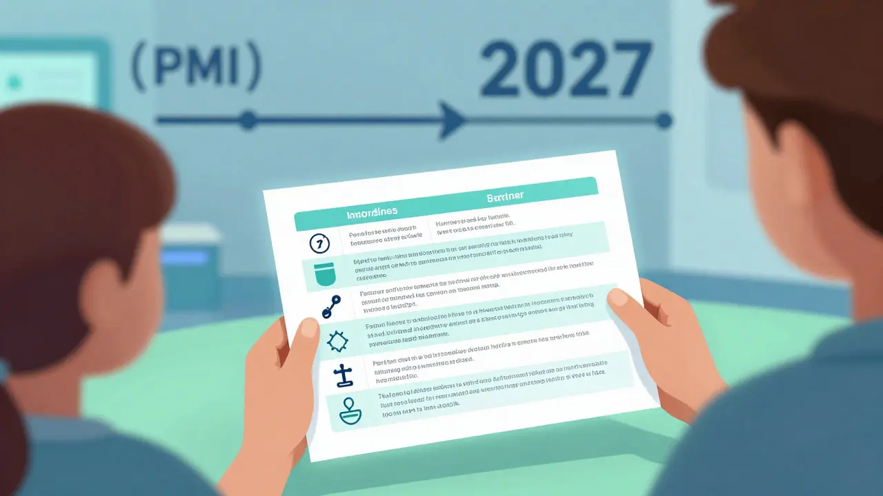 Patient holding new standardized medication info sheet for better clarity